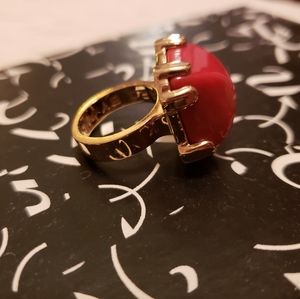Marc by Marc Jacobs red coral cocktail ring